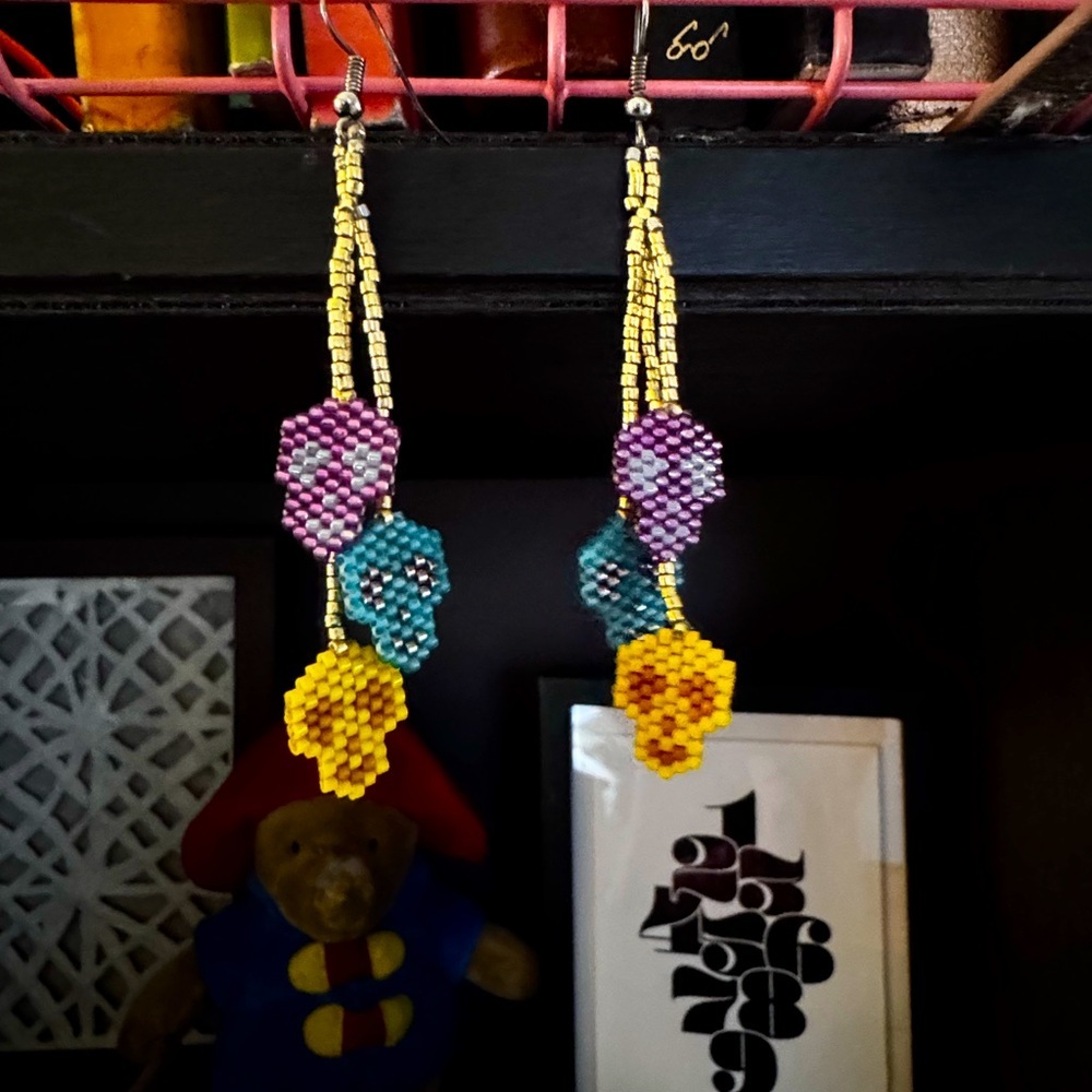 Beaded Skull Earrings